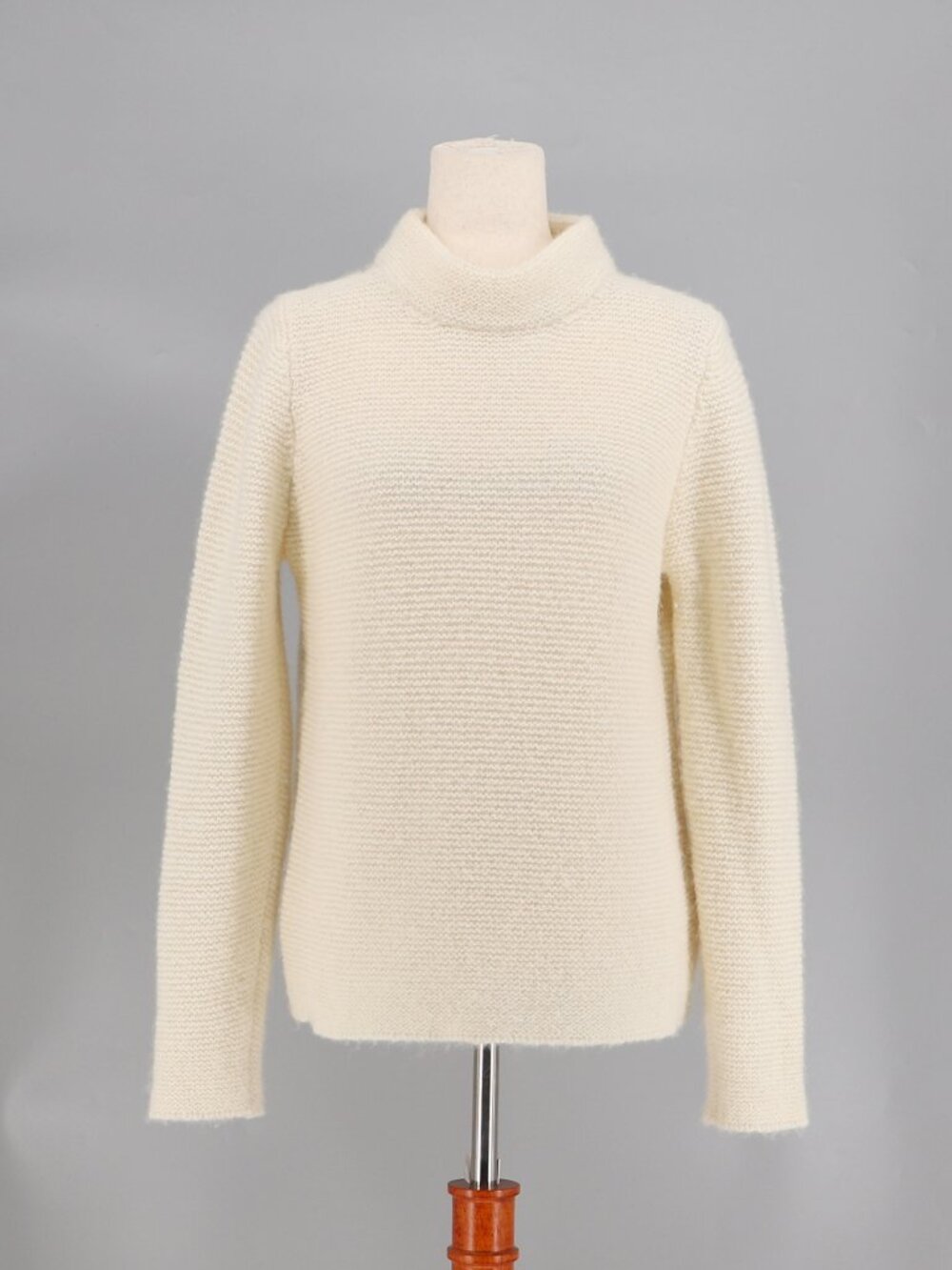 Fisherman out of Ireland Donegal Alpaca Mockneck Jumper Sweater Ivory Women's M